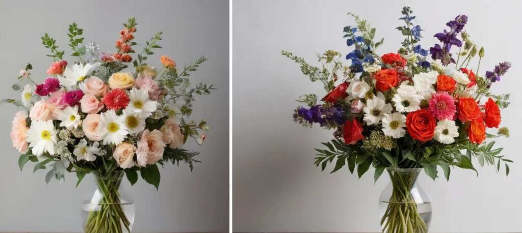 Два букета в вазе