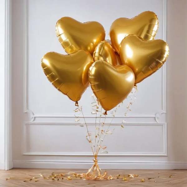 Золотые гелиевые шары