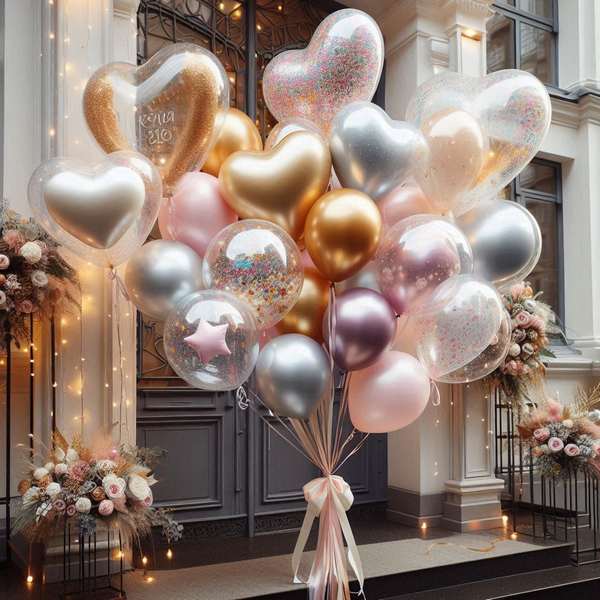 Разноцветные гелиевые шары